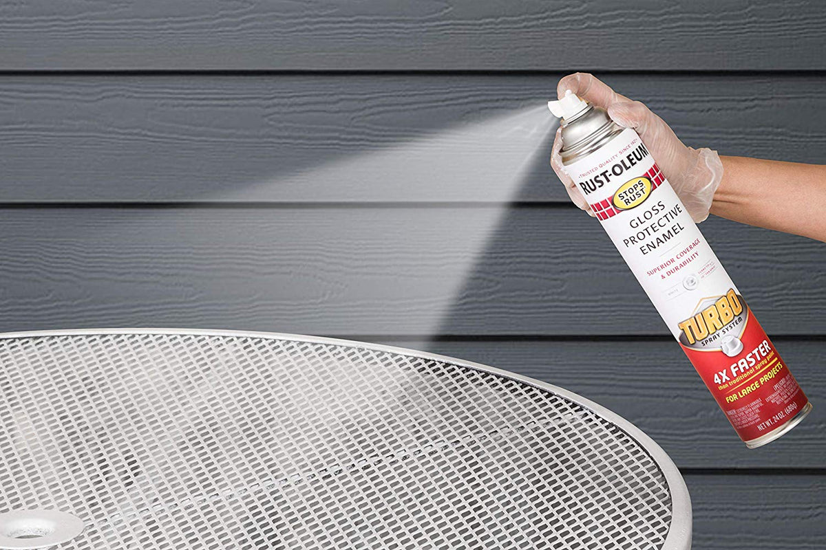 Stops Rust 334133 Gloss Protective Enamel Turbo Spray System, 24 Oz, White