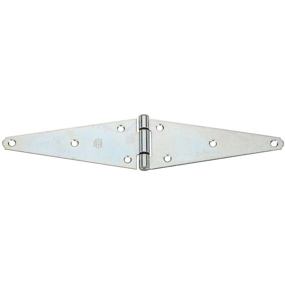 National Hardware N128-165 Heavy-Duty Steel Strap Hinge, Zinc Plated, 8"