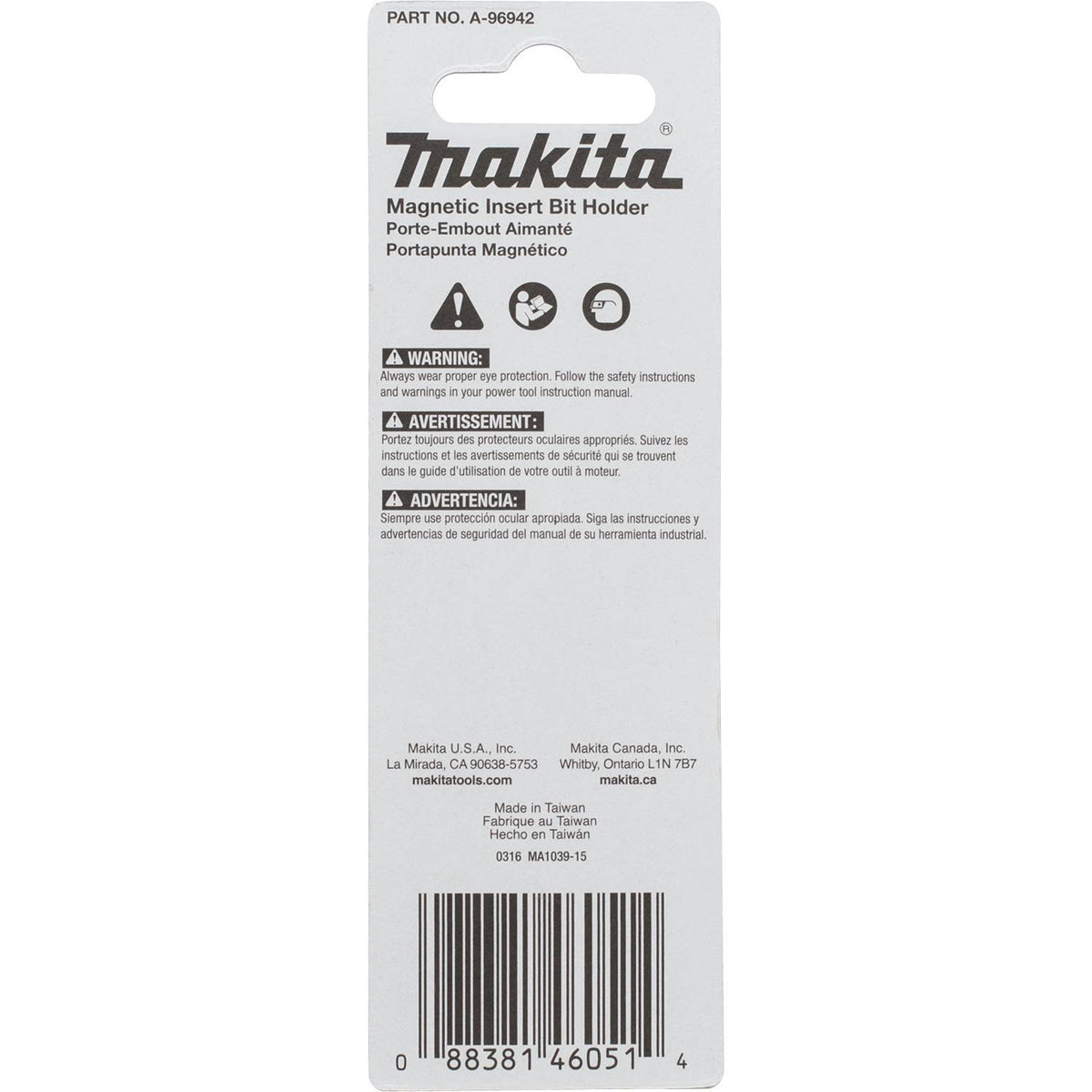 Makita A-96942 Magnetic Insert Bit Holder, Steel, 3 Inch