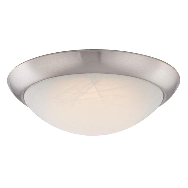 Westinghouse 63088 LED Flush Mount Ceiling Fixture, 11", Brushed Nickel/ White