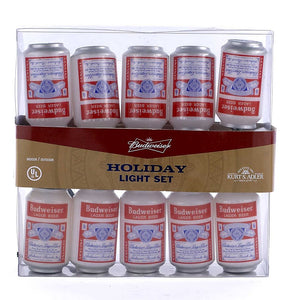 Kurt Adler AB9140 Christmas Vintage Budweiser Can Light Set, 12' Long