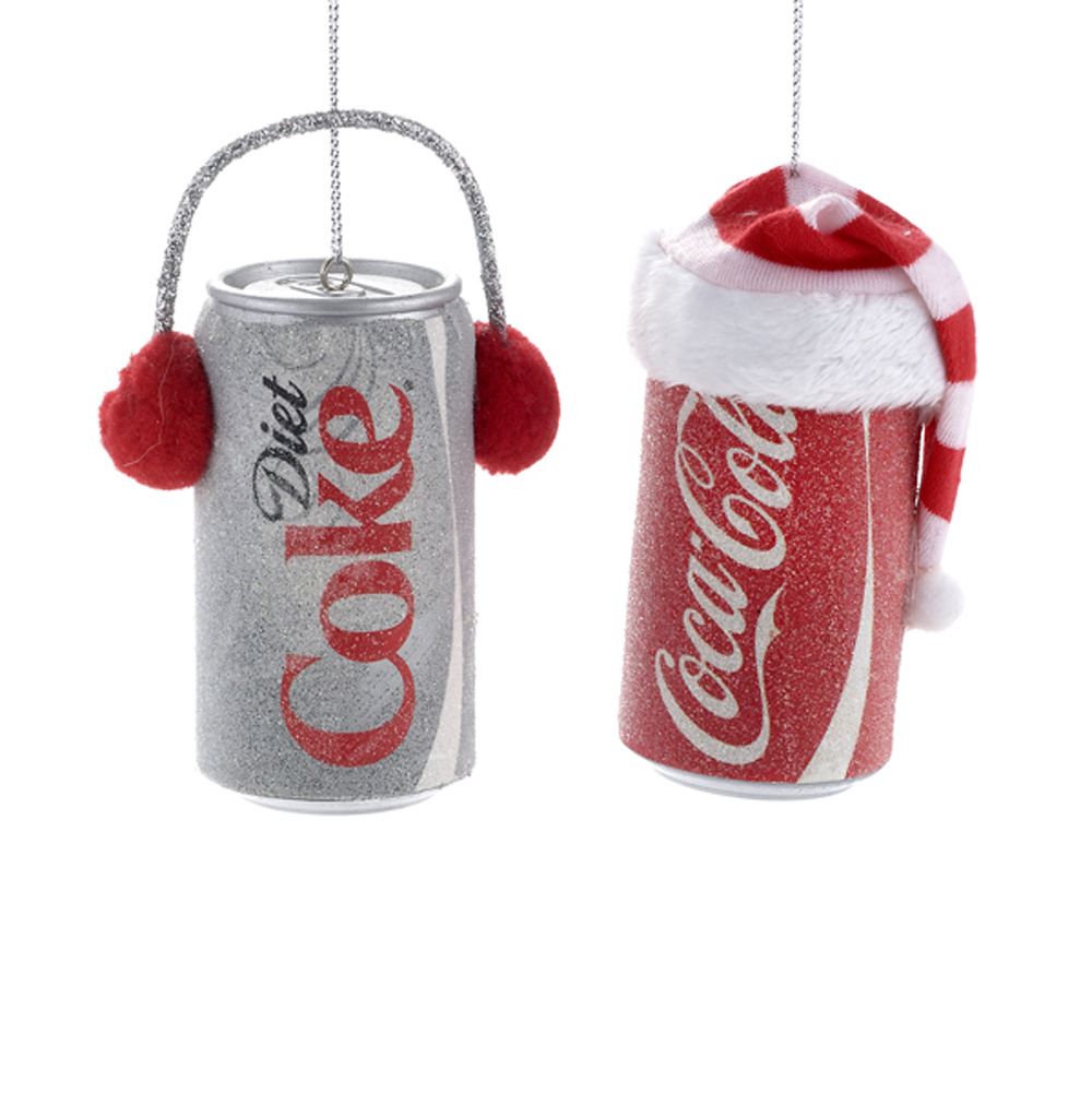 Kurt Adler CC1103 Christmas Coca-Cola & Diet Coca-Cola Can Ornaments, 3.5"