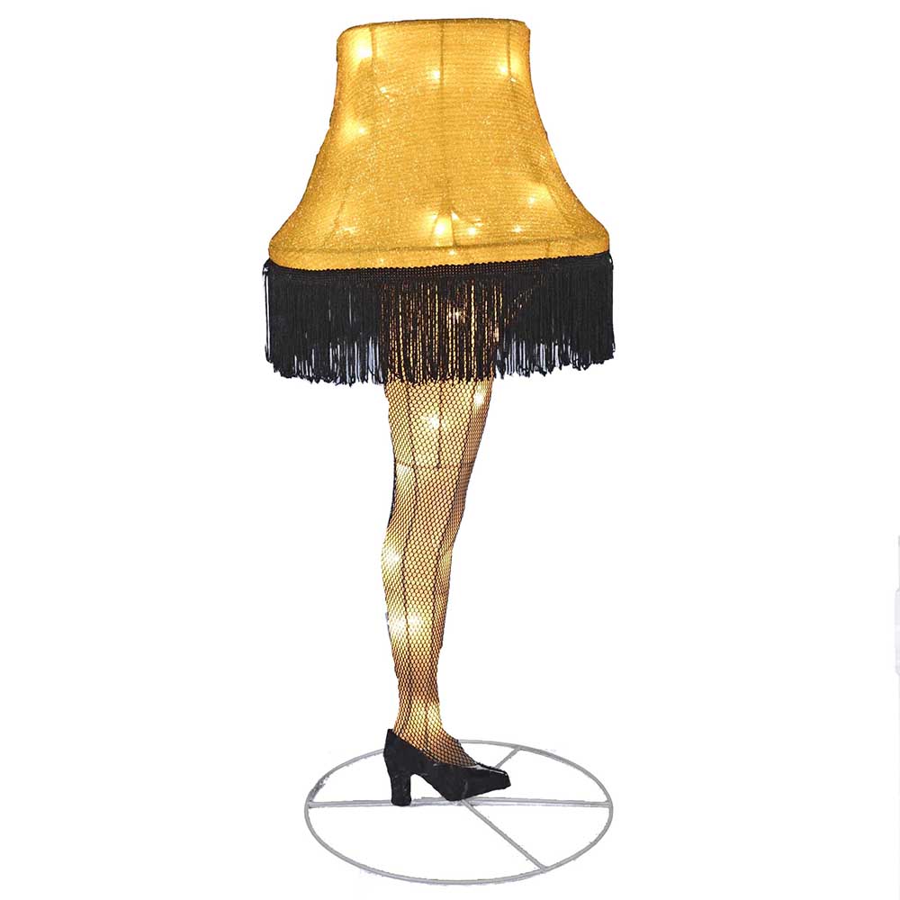 Kurt Adler CS9142 Christmas Story Leg Lamp Lighted Tinsel Lawn Decor, 28"
