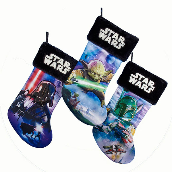 Kurt Adler SW7155 Christmas Star Wars Printed Applique Stockings, Assorted