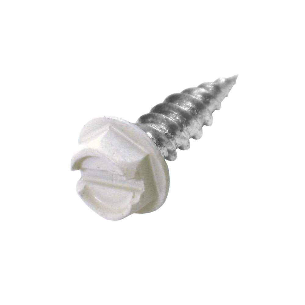 Malco HW7X1/2ZWG Zip-In Self Piercing Sheet Metal Screws, White, 100 Count