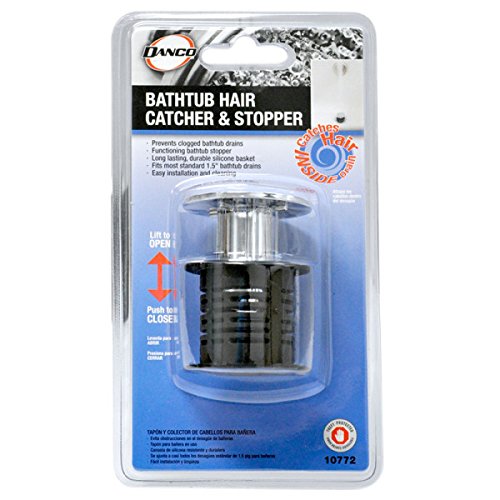 Danco 10772 Bathtub Hair Catcher & Chrome Stopper, Fits 1-1/2" Drains
