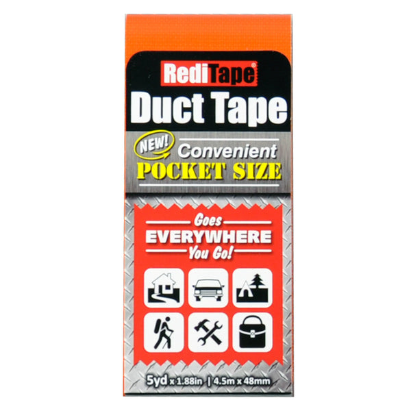 RediTape 10914 Pocket Size Duct Tape, Orange, 5 Yd x 1.88"