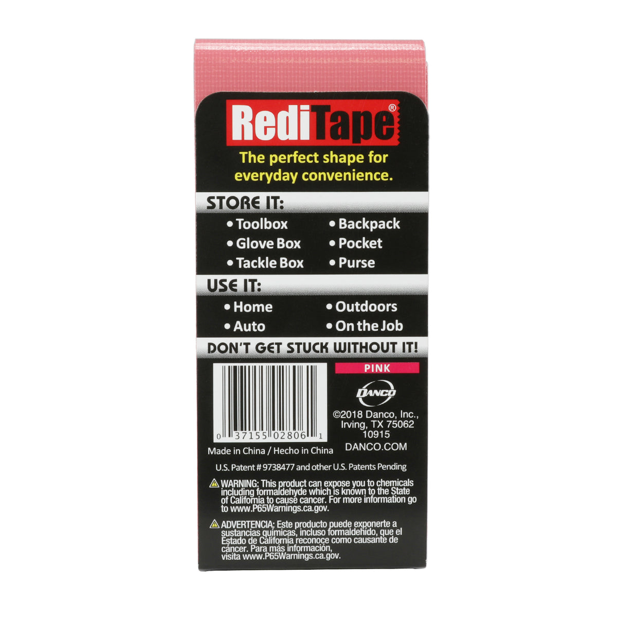 RediTape 10915 Pocket Size Duct Tape, Pink, 5 Yd x 1.88"