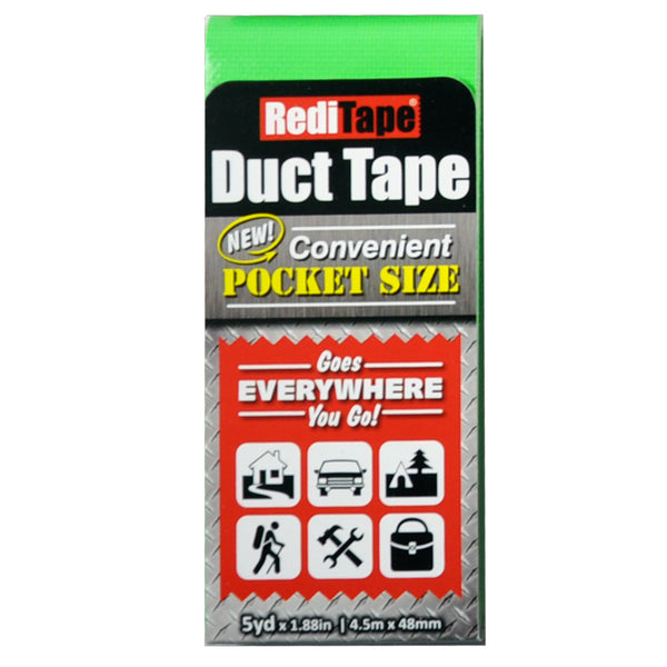 RediTape 10916 Pocket Size Duct Tape, Green, 5 Yd x 1.88"