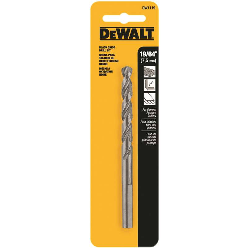 DeWalt DW1119 Jobber Drill Bit, 19/64 Inch