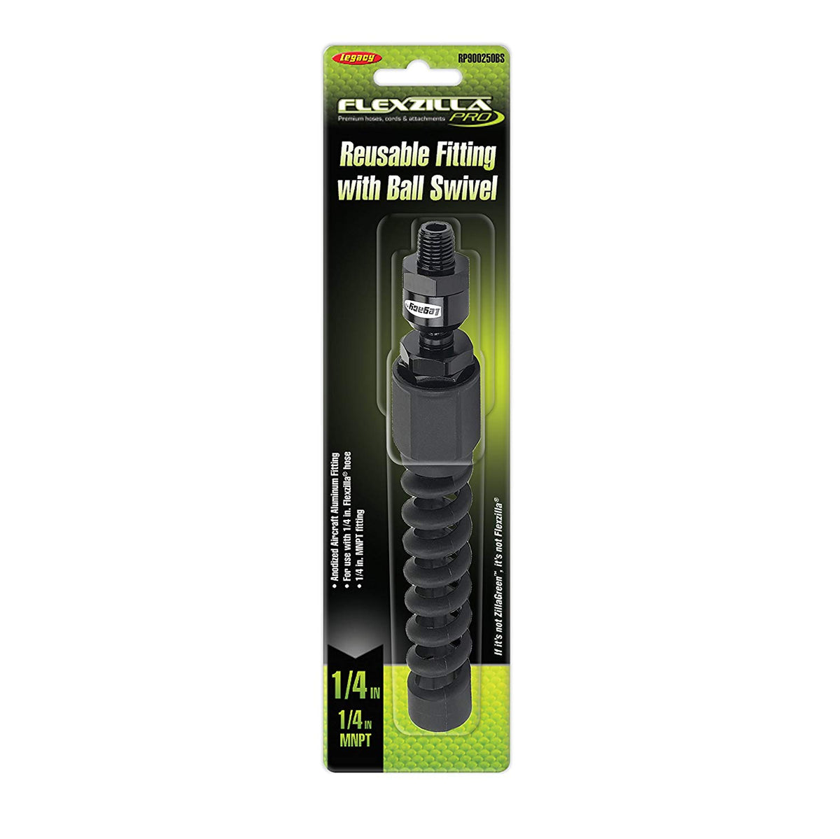 Flexzilla Pro RP900375BS Air Hose Reusable Fitting with Ball Swivel, 3/8", 1/4" MNPT