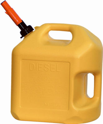 Midwest Can 8610 Portable High Density Polyethylene Gas Can, Yellow, 5 Gallon