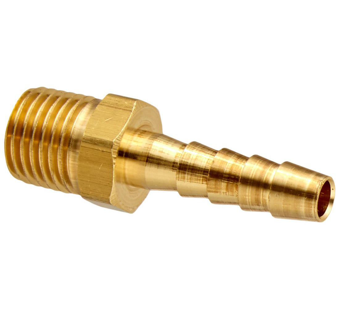 Milton S-600 Brass Hose End Fitting, 1/4" ID x 1/4" MNPT, 2-Pack