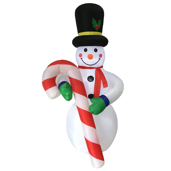 Santas Forest 90343 Christmas Inflatable Snowman with Candy Cane, 19'