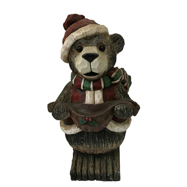 Santas Forest 87307 Christmas Bear with Candy Dish, 21"