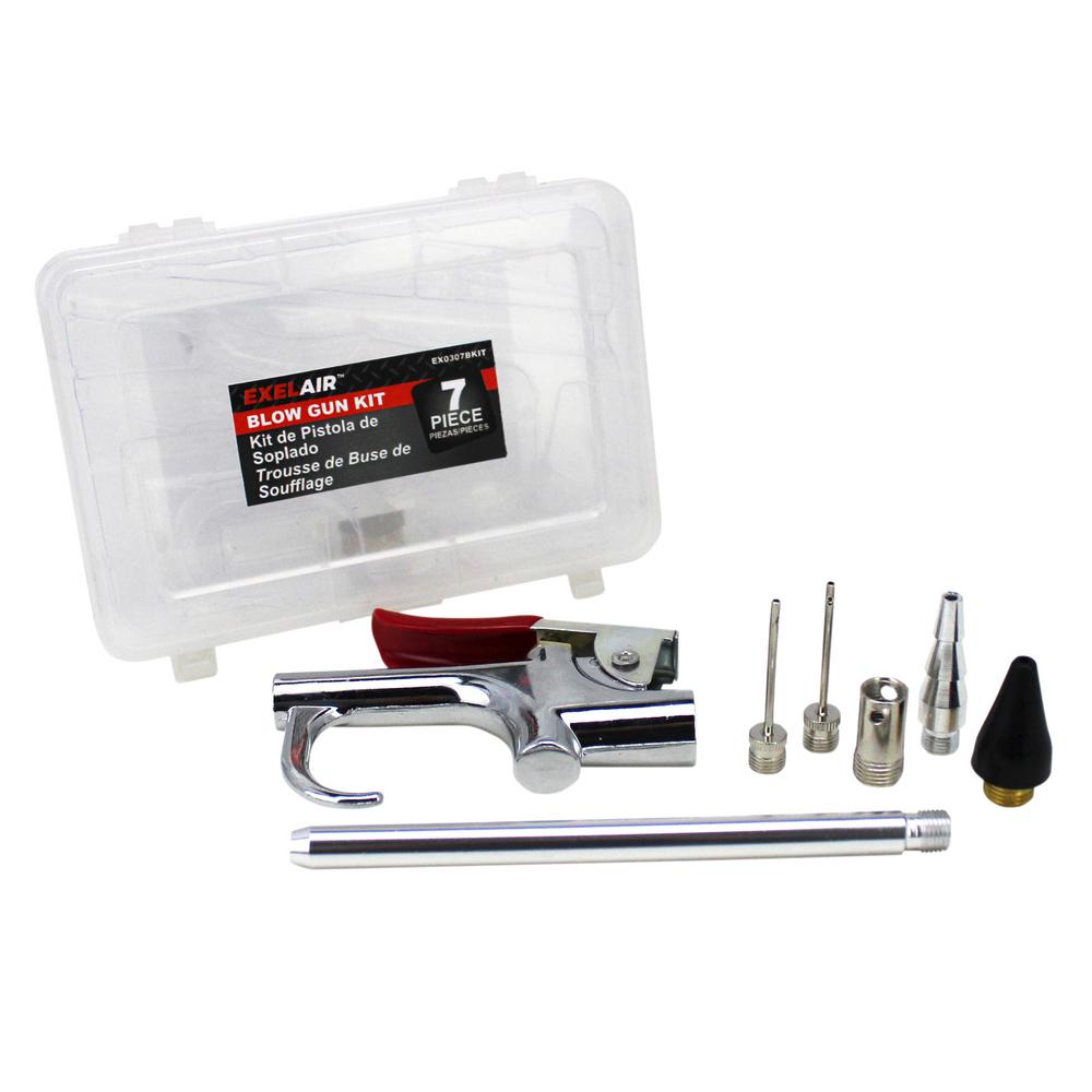 Milton EX0307BKIT ExelAir Blow Gun & Air Accessory Kit, 7-Piece