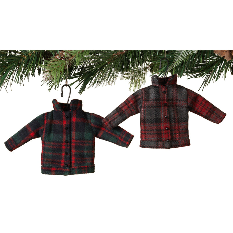 Gerson 2305260 Winter Coat On Hanger Ornament, 7-3/4"
