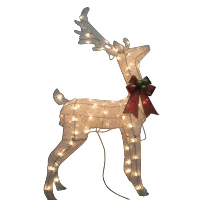 Santas Forest 58309 Pre-Lit 3-D Christmas Buck, Silver, 48"