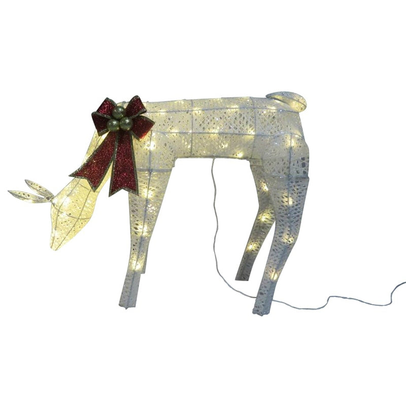 Santas Forest 58307 Pre-Lit 3-D Christmas Doe, Silver, 48"