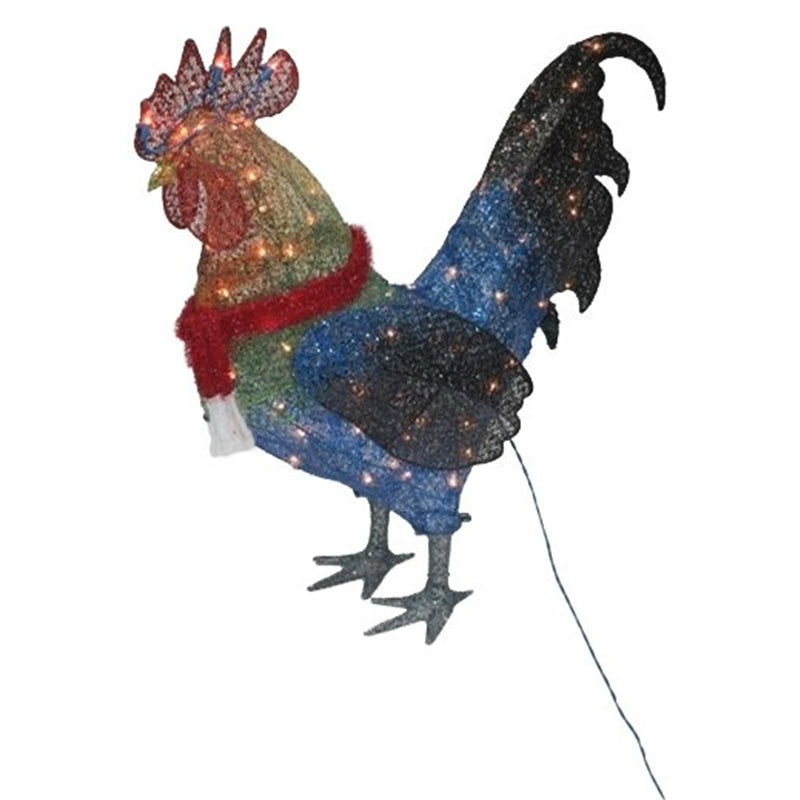 Santas Forest 58301 Pre-Lit Christmas Rooster, 3-D, 36"