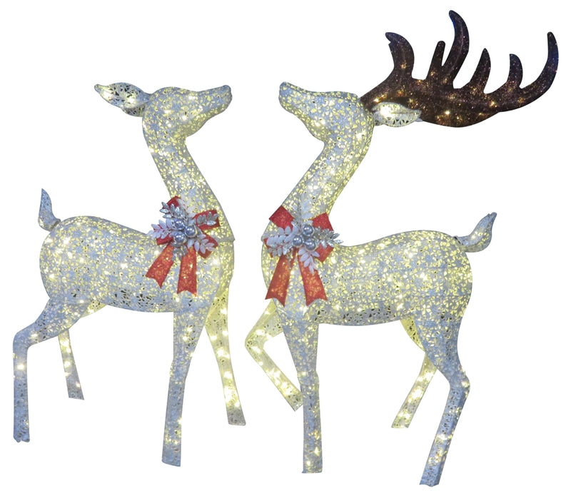 Santas Forest 58329 Christmas Buck & Doe with LED Lights, 68"