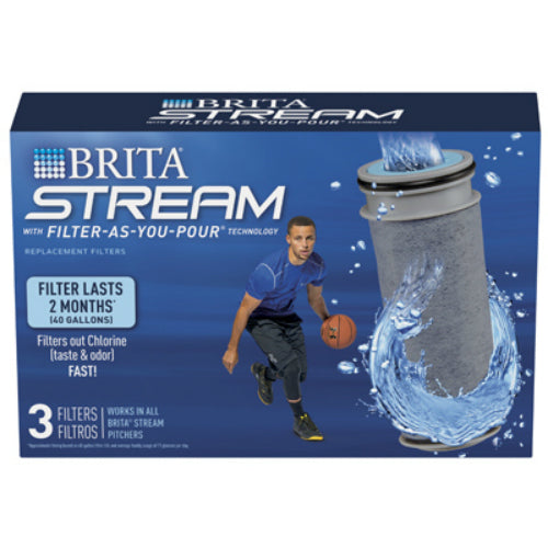 Brita 36215 Stream Filter-As-You-Pour Pitcher Replacement Filter, 3-Pack
