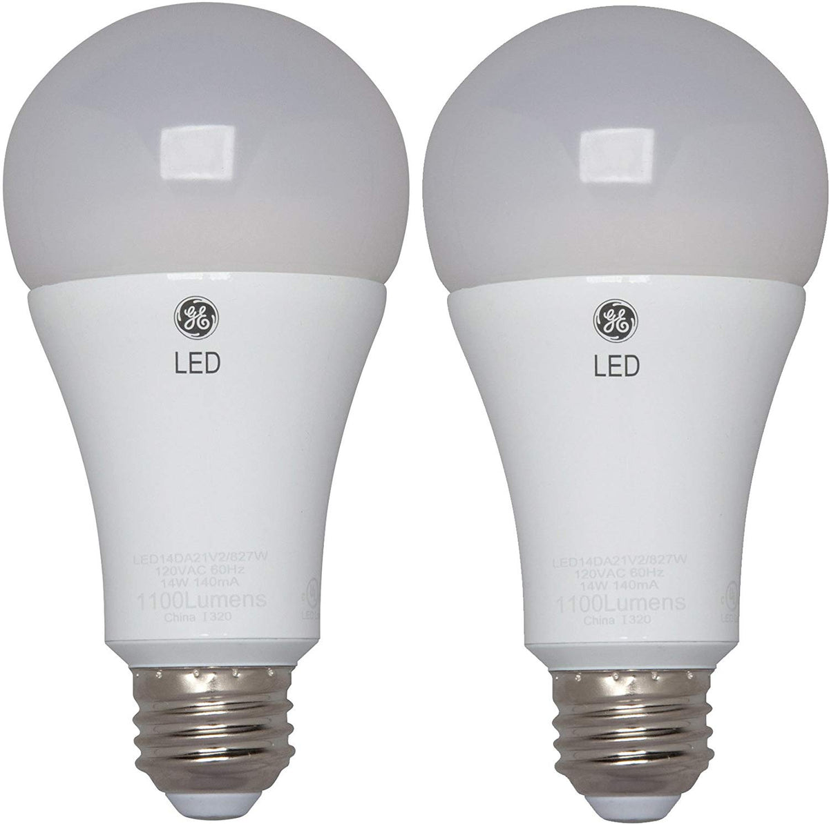 GE Lighting 66117 Dimmable A21 Medium Base LED Bulb, Daylight, 12W, 2-Pack