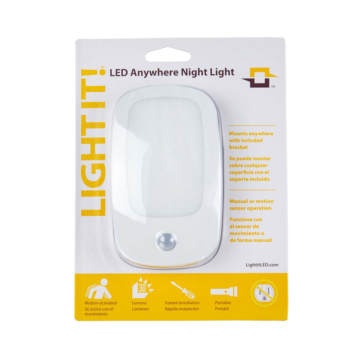 Light It 21001-308 LED Anywhere Night Light, White, 30 Lumens