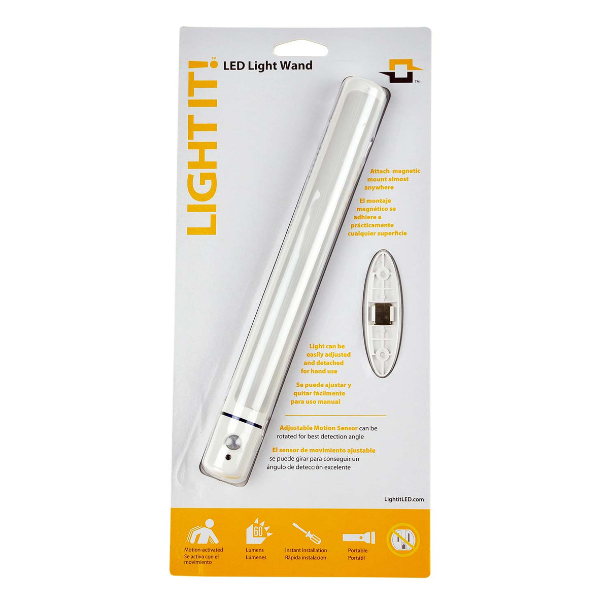 Light It 18003-308 LED Light Wand with Drywall anchors, White, 50 Lumens