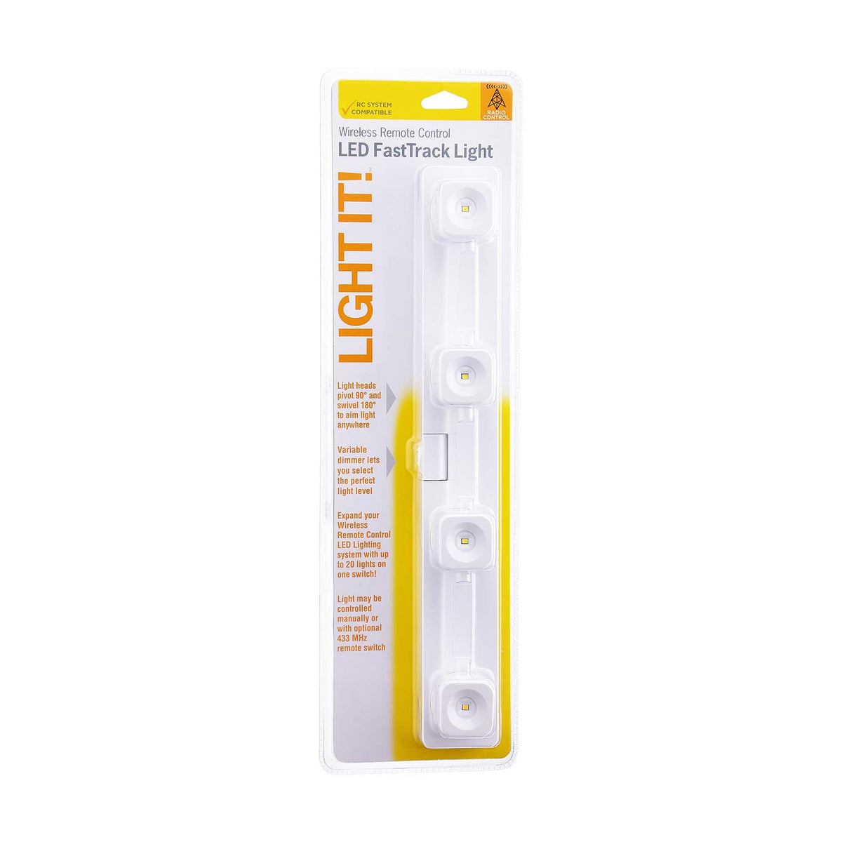Light It 30037-308 Wireless Remote Control FastTrack LED Light, White, 55 Lumens
