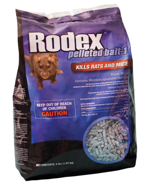 Rodex 116348 Pelleted Bait-1 Ready Mixed Rat & Mice Bait, 4 Lb