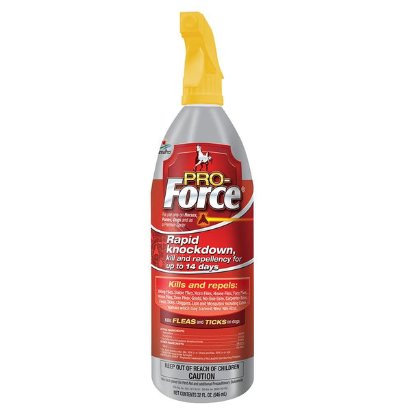 Manna Pro 1000184 Pro-Force Fly Spray for Horses/Ponies/Dogs, 32 Oz