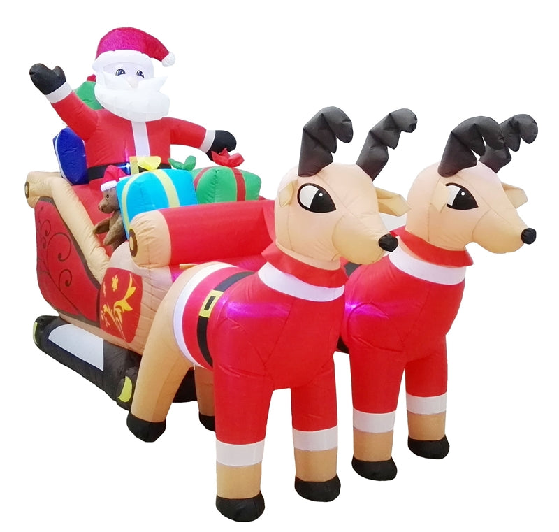 Santas Forest 90355 Inflatable Christmas Santa Sleigh, 10'