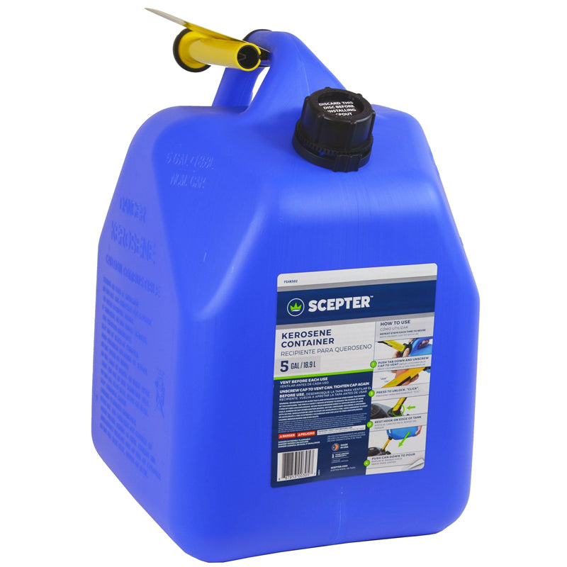 Scepter FG4K502 Kerosene Container with Flame-Mitigation Device, Blue, 5 Gallon