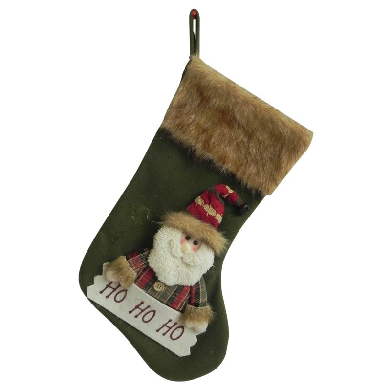 Santas Forest 49329 Christmas Country Santa Stocking, 19"