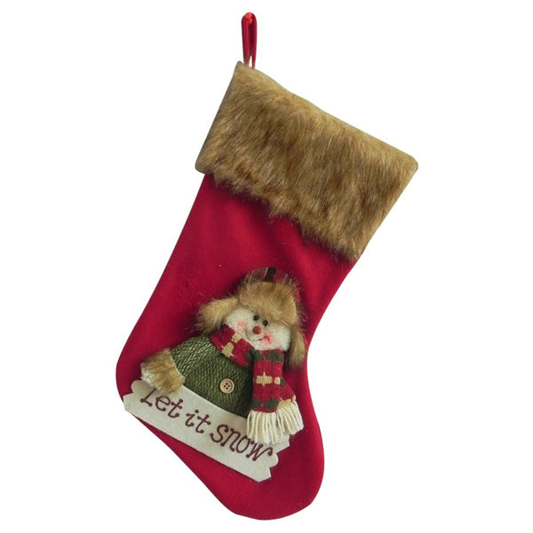 Santas Forest 49323 Christmas Country Snowman Stocking, 19"