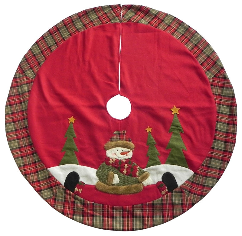 Santas Forest 49325 Christmas Country Snowman Tree Skirt, 42" Diameter