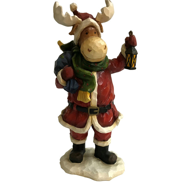 Santas Forest 89333 Christmas Resin Moose, 9-1/2"