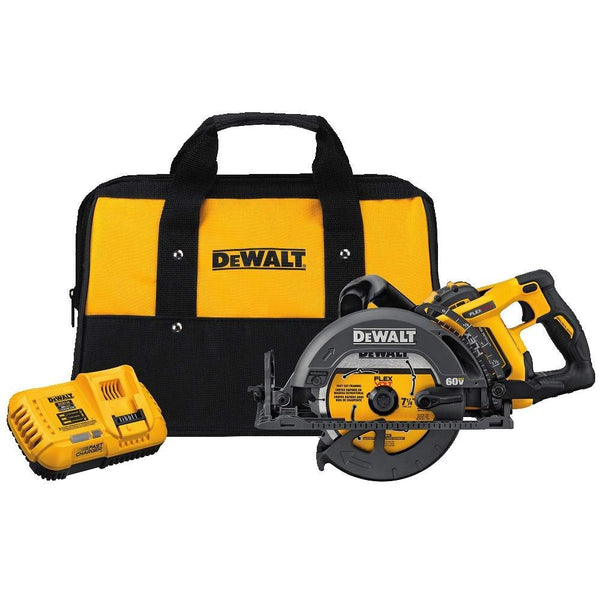 DeWalt DCS577X1 FLEXVOLT Cordless Worm Drive Saw 9.0Ah Battery Kit, 60V, 7-1/4"
