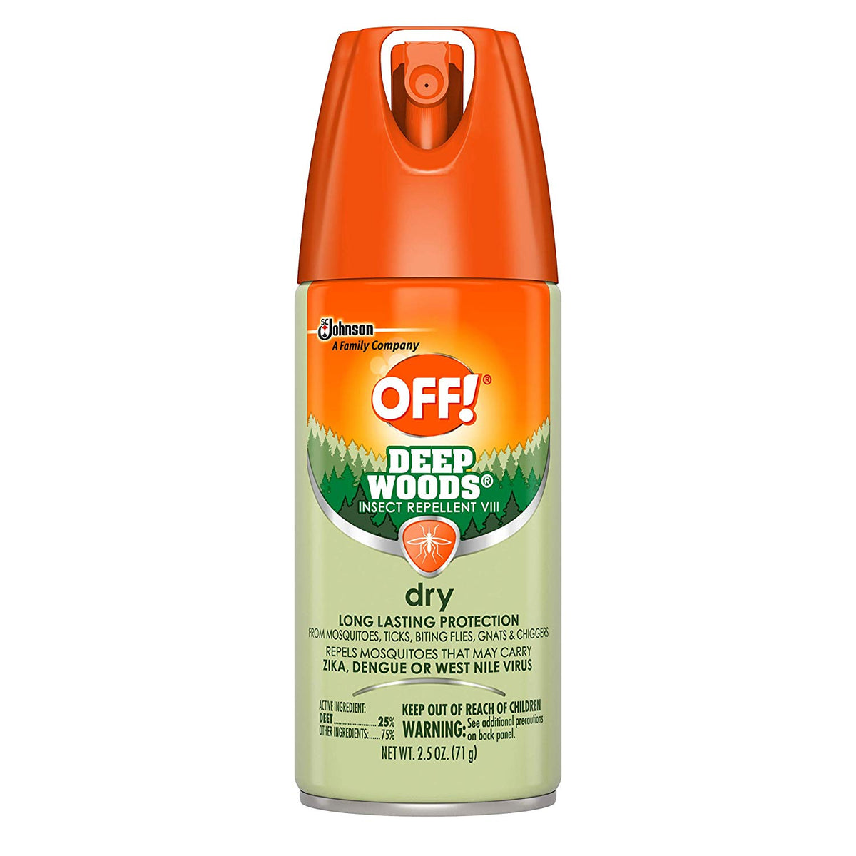 OFF! 73175 Deep Woods Insect Repellent VIII Dry Aerosol, 2.5 Oz