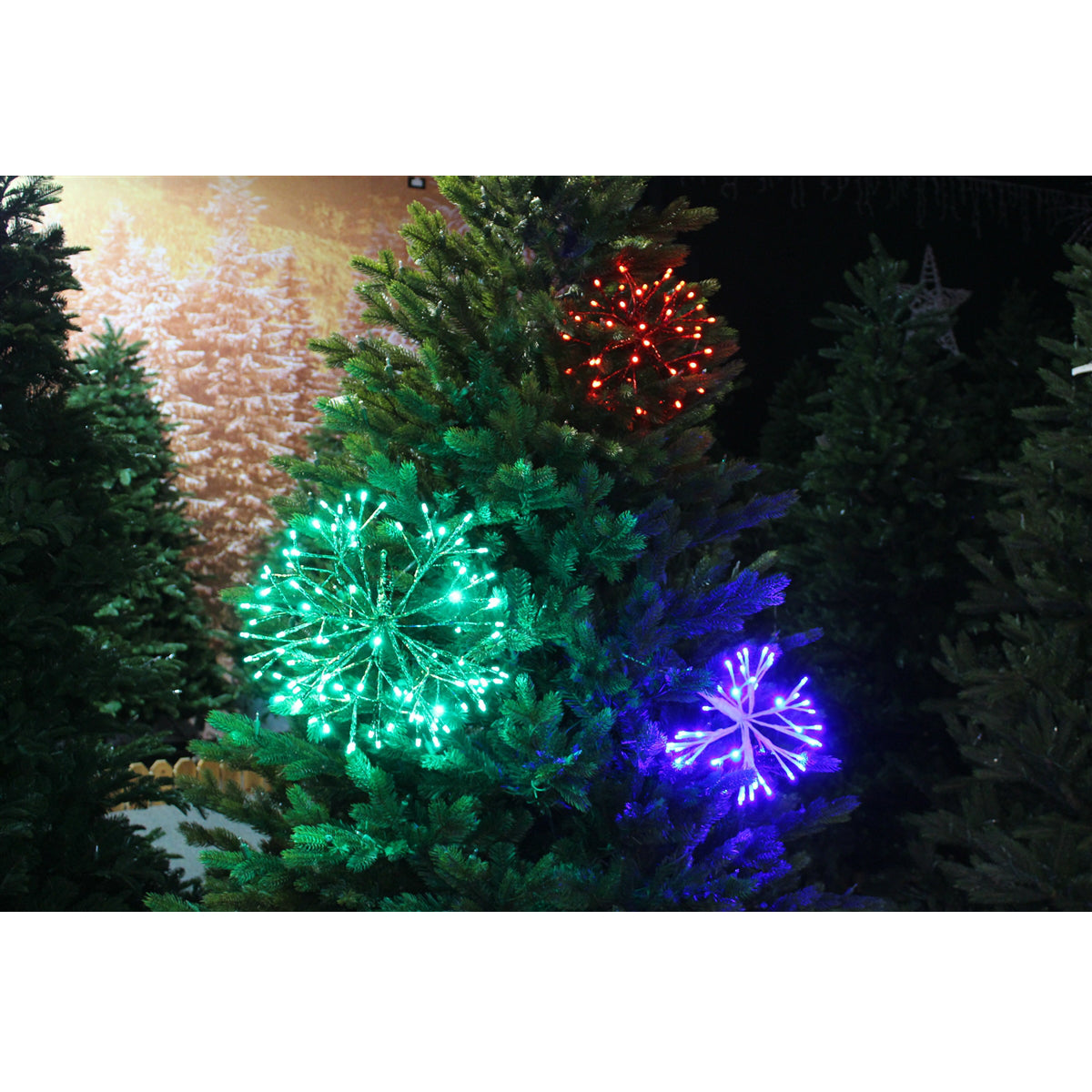 Holiday Bright LED3D10STLCLBL LED 3D Starlight Cluster with 48 Blue Lights, 10"