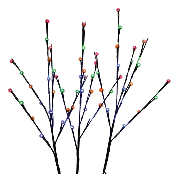 Holiday Bright LED-TWIG60-MU Christmas Twig with LED Multi Lights, 3-Set, 32"