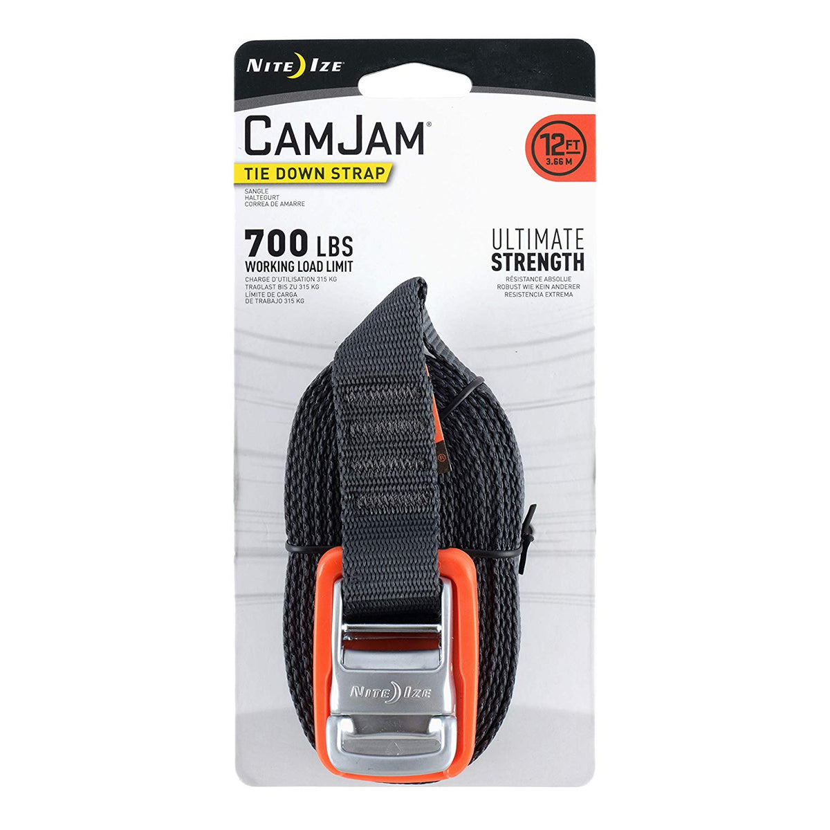 Nite Ize CJWR12-09-R6 CamJam Tie Down Straps, 12'