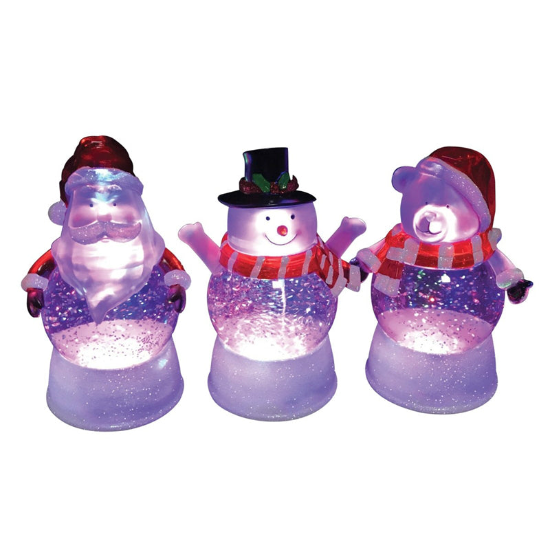 Santas Forest 21313 Christmas LED Santa / Snowman / PBR Ornament, 7-3/4"