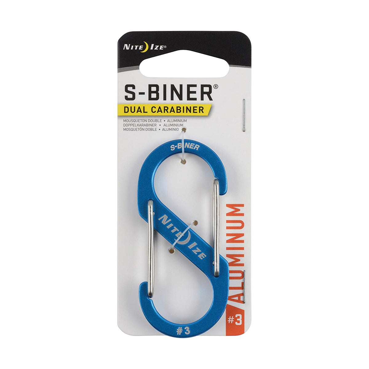 Nite Ize SBA3-03-R6 S-Biner Aluminum Dual Carabiner, Blue, #3