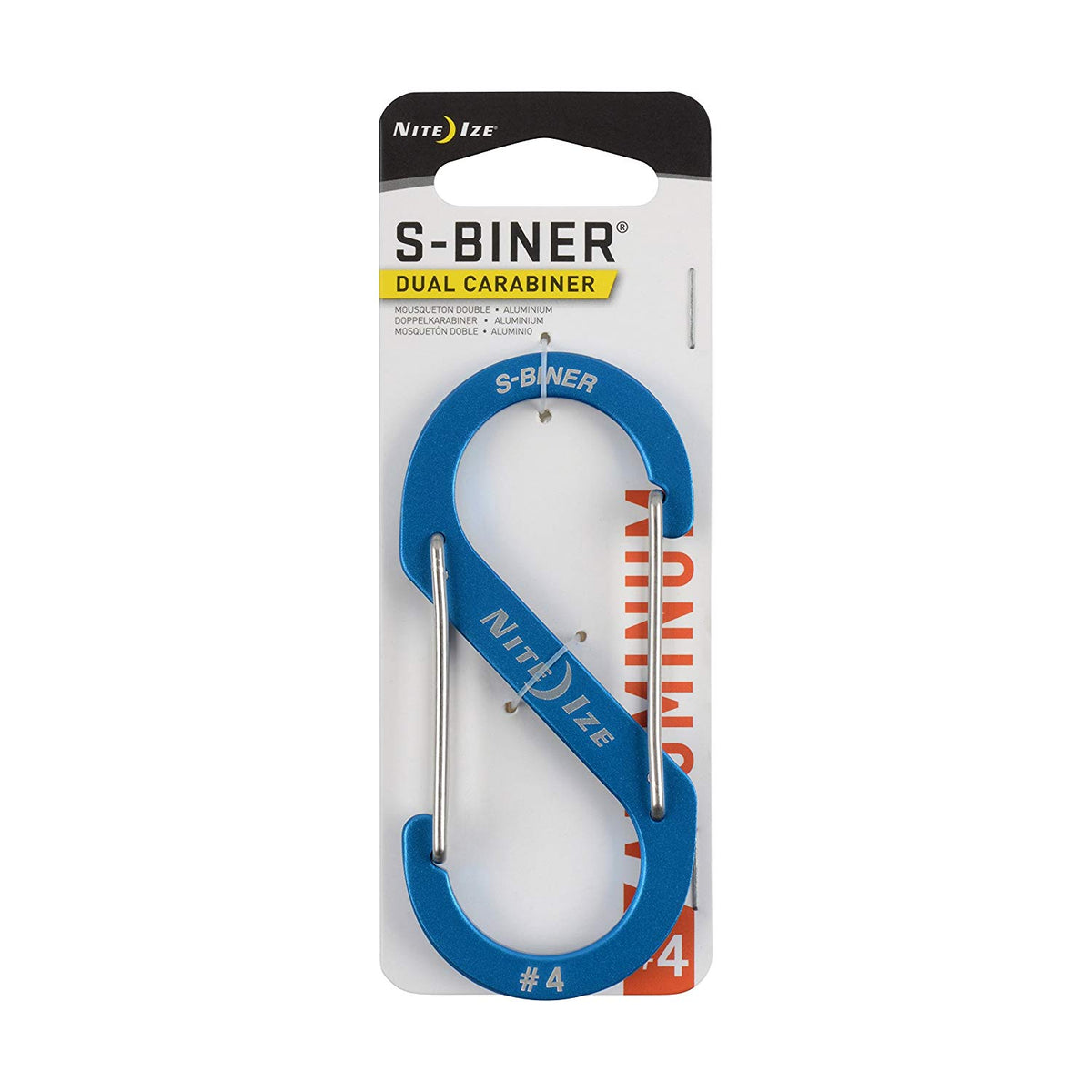 Nite Ize SBA4-03-R6 S-Biner Aluminum Dual Carabiner, Blue, #4