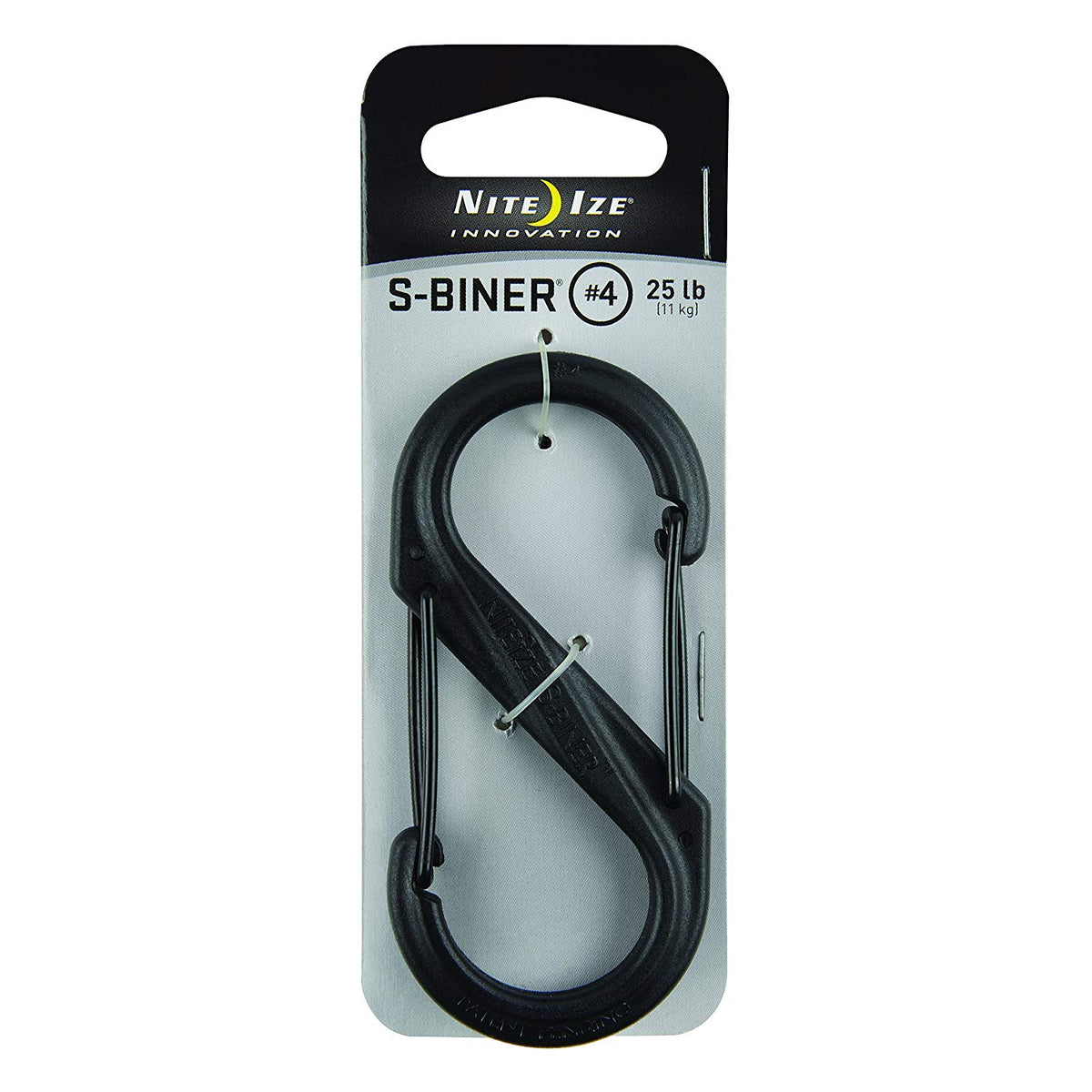 Nite Ize SBP4-03-01BG S-Biner Plastic Dual Carabiner, Black, #4