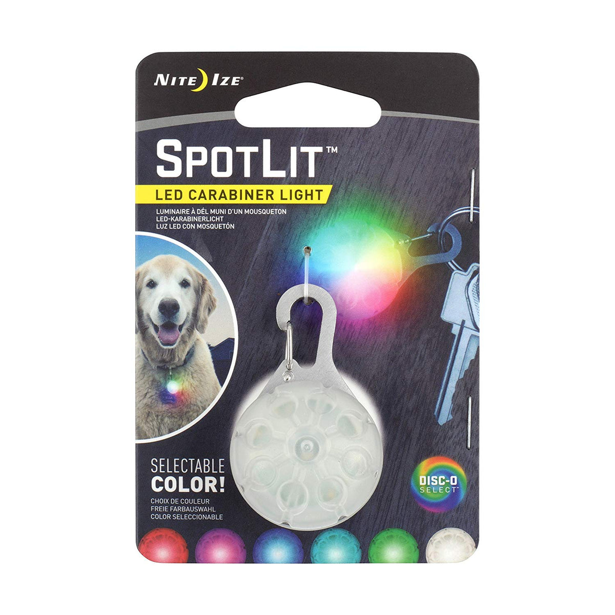 Nite Ize SGS-07S-R6 SpotLit LED Carabiner Light with Disc-O Select