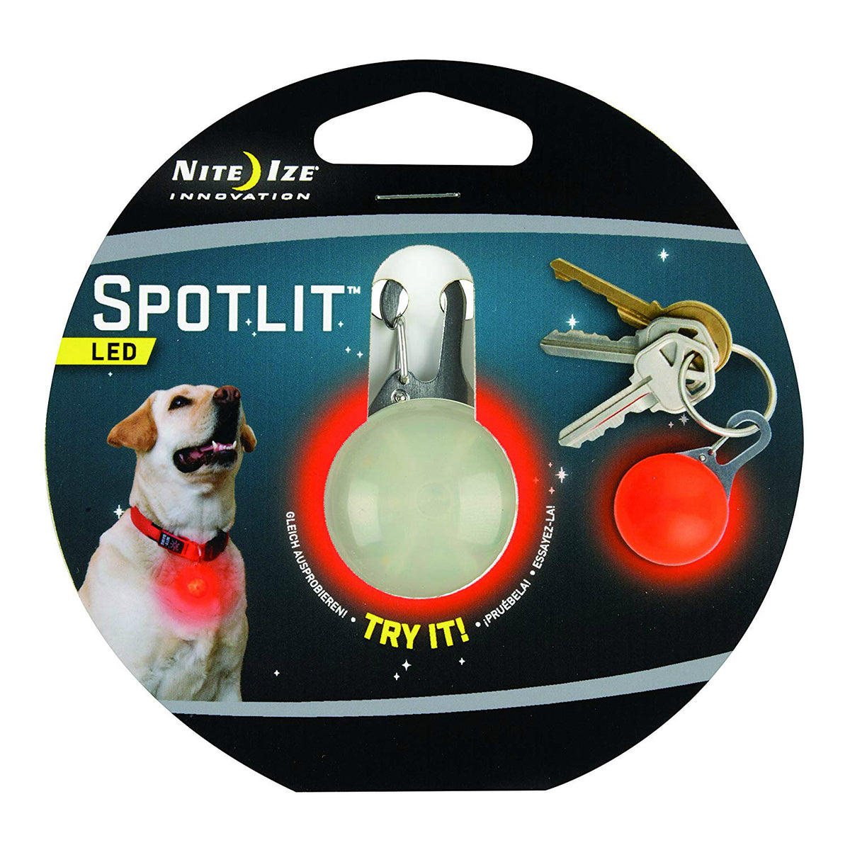 Nite Ize SLG-03-10 SpotLit LED Carabiner Collar Light, Red