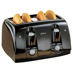 Sunbeam 003911-100-000 Wide Slot Electronic Toaster, 4-Slice, Black